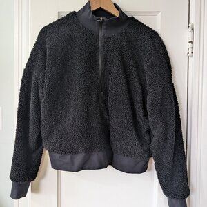 Fabletics Shearling Half Zip Bomber Jacket Size M